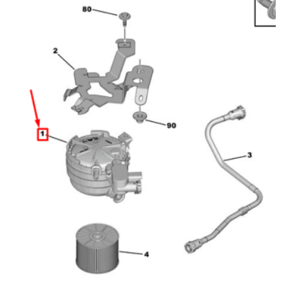 Mazot Filtre Kutusu Komple (Peugeot, 308, C3) (9816183080)