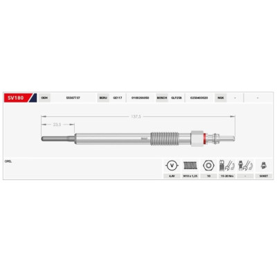 Kızdırma Bujisi (Opel, Astra J/Corsa D/Meriva B/Mokka X) (55567737)
